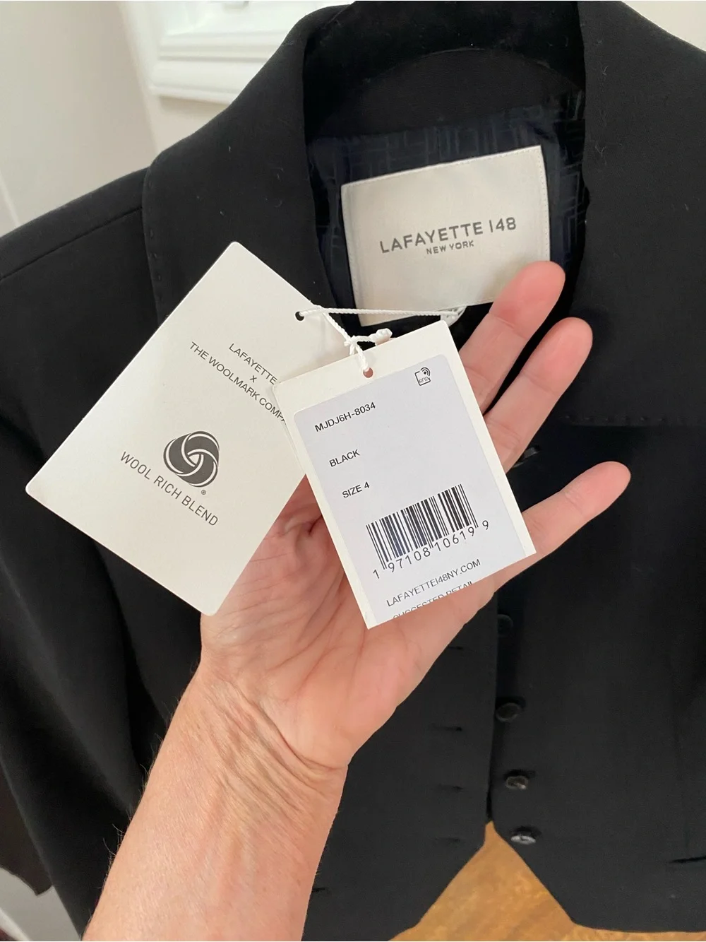 Lafayette 148 New York Black Fitted Button-Front Jacket